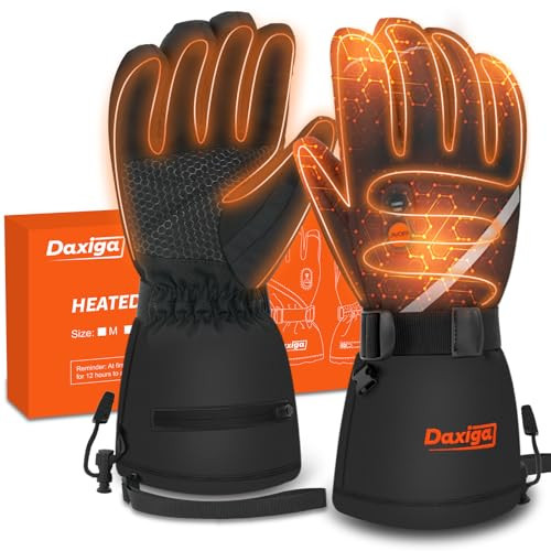 DAXIGA GLOVES WITH 5000MAH RECHARGEABLE BATTERIES SIZE L KEC-5000 - BLACK