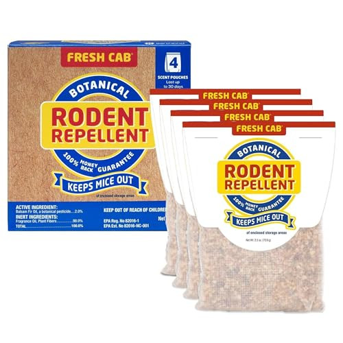 Fresh Cab Rodent Repellent - Botanical Pest Control for Indoor Use - 4-Pack New