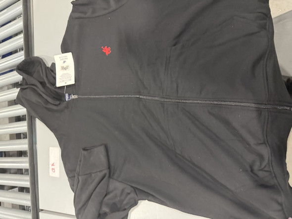 PACIFIC POLO CLUB FLEECE FULL-ZIP HOODIES - SIZE: MEN L - BLACK