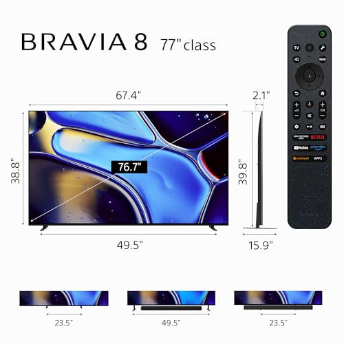 SONY 77" OLED 4K ULTRA HD TV BRAVIA 8 SMART GOOGLE TV DOLBY VISION HDR K-77XR80