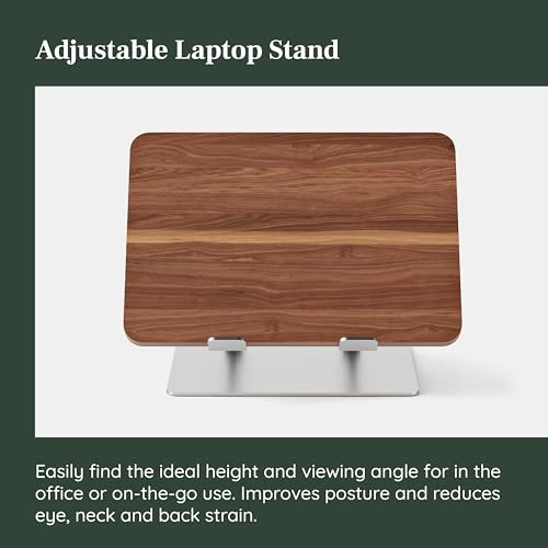 BRANCH ADJUSTABLE LAPTOP STAND PORTABLE WOODEN LAPTOP RISER CUSTOMIZABLE WALNUT