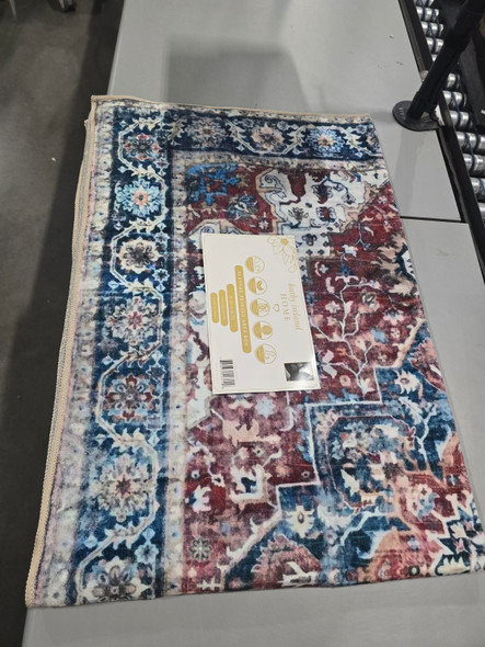 KATHY IRELAND HOME KATHY IRELAND FLANNEL AREA RUG 4FT X 6FT - BLUE/WHITE/RED