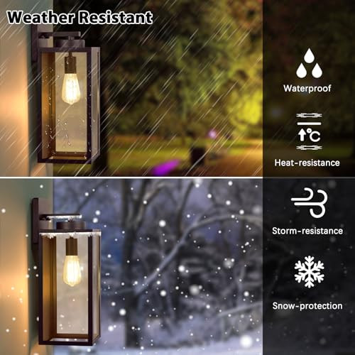 GENERIC LARGE OUTDOOR WALL LIGHT FIXTURES 2-PACK 6"L X 5.3"W X 15.25"H - BRONZE