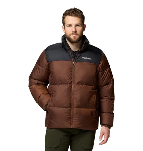 208686 COLUMBIA MENS PUFFECT III JACKET SIZE: MEN S - TOBACCO/BLACK New