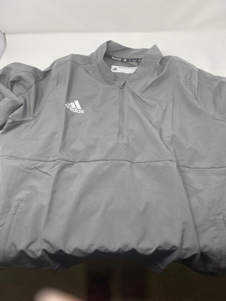 ADIDAS GL7885 WOMEN'S SIDELINE 21 LONG SLEEVE 1/4 ZIP PULLOVER - XL - GRAY/WHITE