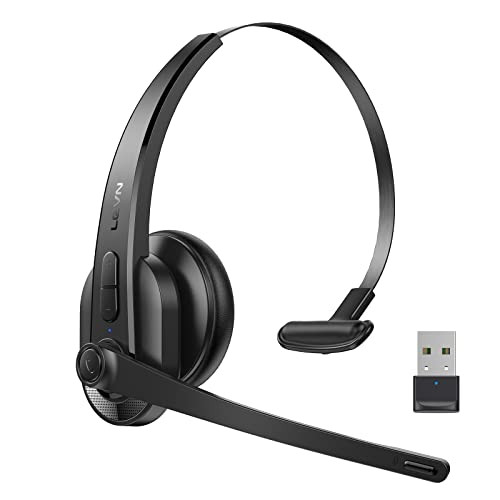 LEVN Wireless Headset, Bluetooth Headset with Microphone AI Noise Canceling