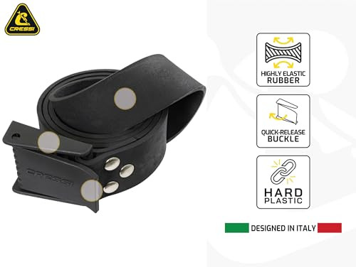 CRESSI RODI QUICK-RELEASE ELASTIC BELT W/PLASTIC BUCKLE TA627150 - BLACK