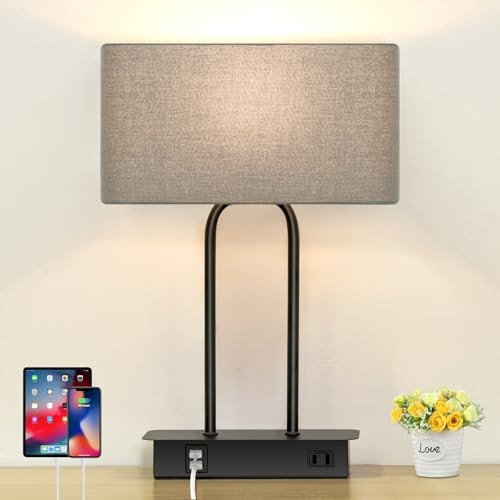 BESLOWE 16.1'', 3-WAY DIMMABLE TOUCH CONTROL TABLE LAMP- GRAY