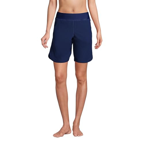 516266 Lands' End Women's 9" Board Shorts with Panty,  Size 6, Deep Sea Navy