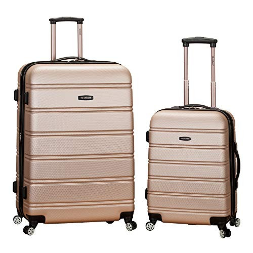 ROCKLAND MELBOURNE HARDSIDE EXPANDABLE SPINNER WHEEL LUGGAGE 2 PIECE - CHAMPAGNE
