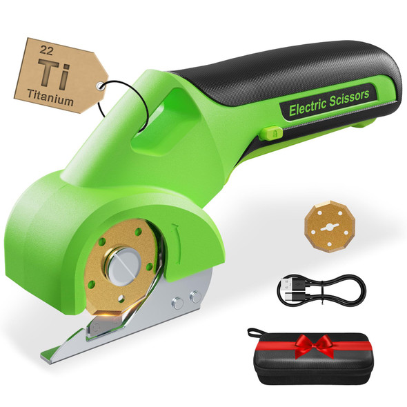 VIR-SIN 4V 2000MAH CORDLESS CARDBOARD CUTTER, BOX CUTTER 2 BLADES - LEAF GREEN