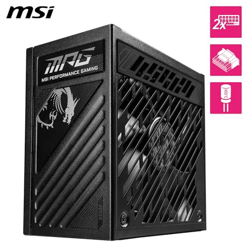 MSI MPG-A850GS PCIE5 FULLY MODULAR GAMING 850W POWER SUPPLY 80+ GOLD - BLACK