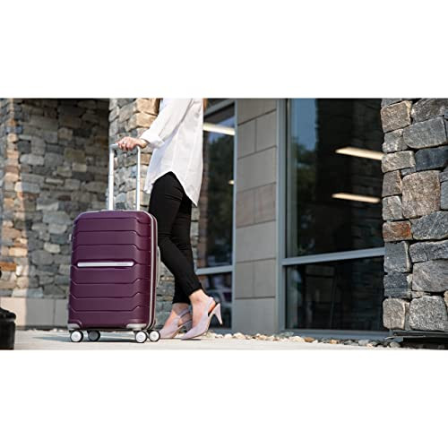 SAMSONITE FREEFORM LARGE CHECKED LUGGAGE 28" DUAL 360° SPINNER WHEELS - AMETHYST