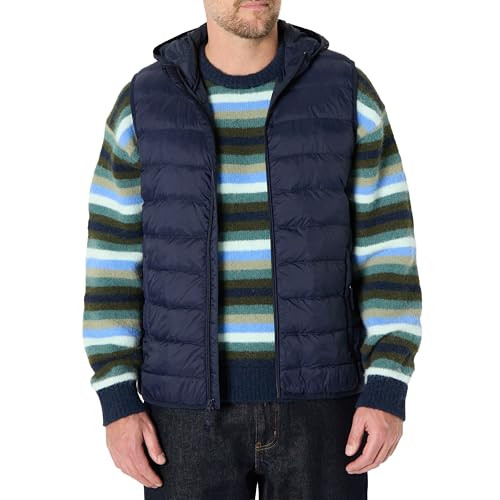 AMAZON ESSENTIALS MEN'S REGULAR-FIT LIGHTWEIGHT HOODED PUFFER VEST NAVY XL New
