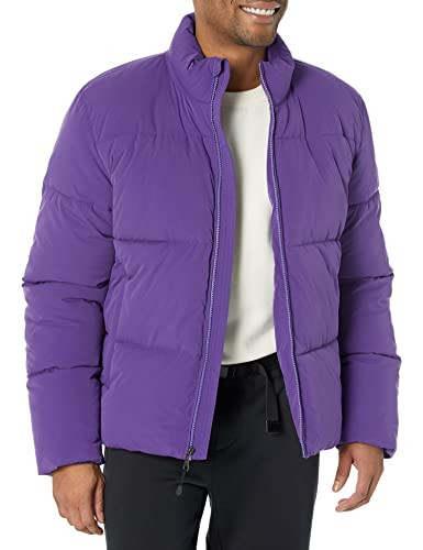 AMAZON ESSENTIALS MENS MOCK NECK HEAVYWEIGHT PUFFER COAT - SIZE: MEN M - PURPLE New