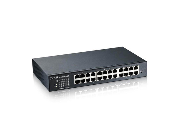ZyXEL 24-Port Gigabit Smart Managed Switch, Compact Design, Fanless, GS1900-24E