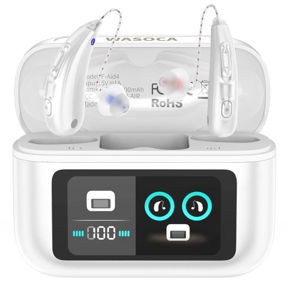 WASOCA HEARING AIDS SENIORS BLUETOOTH RECHARGEABLE HEARING AIDS - WHITE