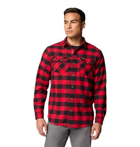 XN8978 COLUMBIA MEN'S BEARMOUTH SPRINGS SIZE M MOUNTAIN RED BUFFALO CHECK New