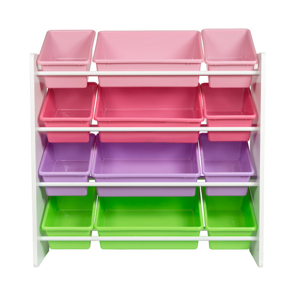 HONEY-CAN-DO KIDS TOY STORAGE ORGANIZER WITH BINS - PASTEL New