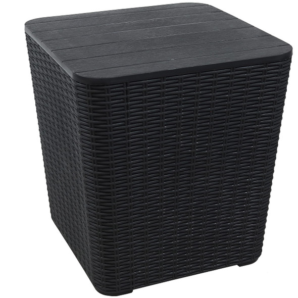 Sunnydaze 11.5-Gallon Outdoor Deck Box Weather-Resistant TST241 - Phantom Gray New