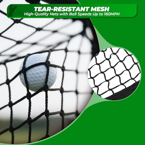 FAHKNS GOLF PRACTICE NET 10 X 7FT HEAVY DUTY - BLACK/RED