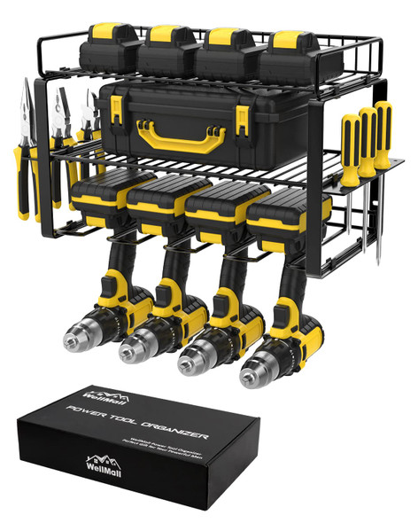 WellMall Power Tool Organizer Holder Tool Shelf Rack - Black