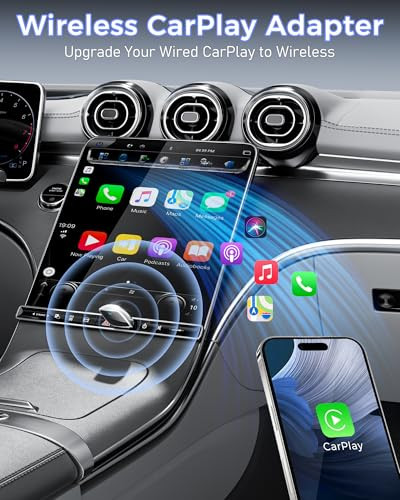 WIRELESS CARPLAY ADAPTER FOR APPLE IPHONE CONVERTS WIRED CONNECTIONS - SILVER New