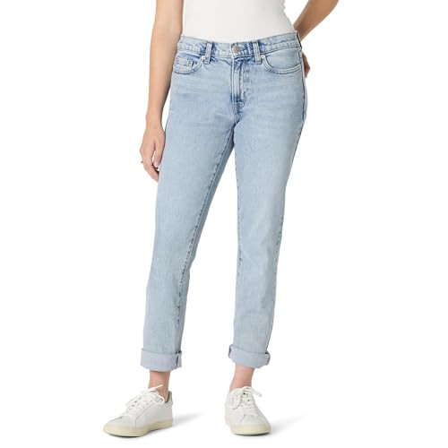 Amazon Essentials Women Low Stretch Boyfriend Crop Jean Size 8 Iced Blue Light New