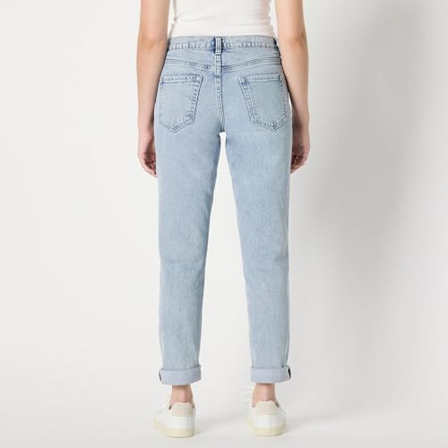 Amazon Essentials Women Low Stretch Boyfriend Crop Jean Size 8 Iced Blue Light New