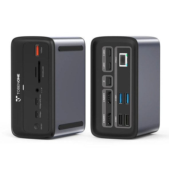 TOBENONE M4 MACBOOK DOCKING STATION DUAL MONITOR 4K@60HZ - UDS038M - GRAY