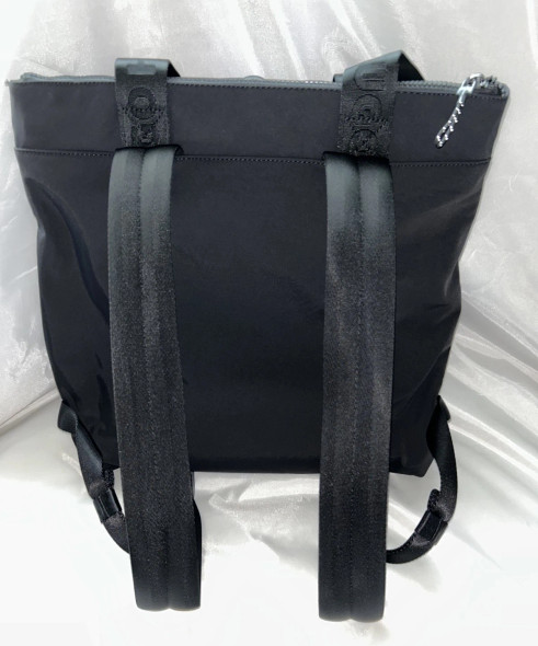 HUGO BOSS LOGO TARIC CONVERTIBLE BACKPACK TOTE - BLACK