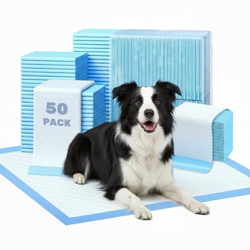 FLUFFYDREAM WATERPROOF DOG AND PUPPY PET TRAINING PAD 17.6"X23.6" (50PCS) - BLUE New