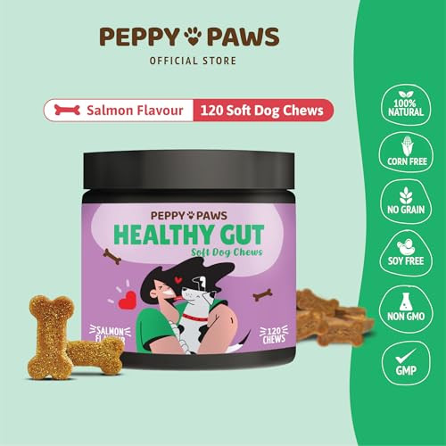 PEPPY PAWS HEALTHY GUT SOFT DOG CHEWS (120 CHEWS) - BLACK/PINK New