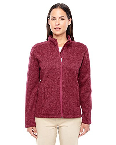 DEVON & JONES LADIES BRISTOL FULL ZIP SWEATER FLEECE WOMEN XL - RED HEATHER