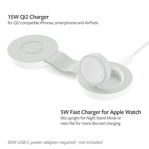 TWELVE SOUTH BUTTERFLY SE 2-IN-1 COMPACT FOLDABLE WIRELESS CHARGER - WHITE