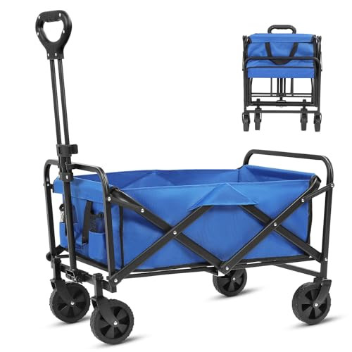 GENERIC BEACH WAGON BIG WHEELS SAND COLLAPSIBLE FOLDING ALL TERRAIN - BLUE