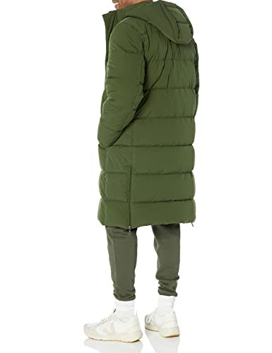 AMAZON ESSENTIALS MENS HOODED LONG PUFFER COAT - SIZE: MEN M - DARK OLIVE New
