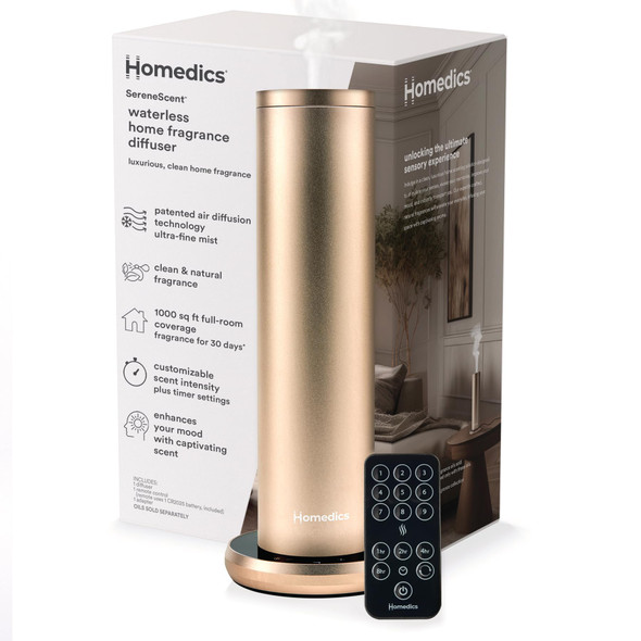 HOMEDICS WATERLESS HOME FRAGRANCE DIFFUSER - CHAMPAGNE
