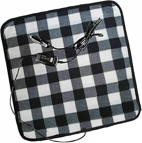 ZONETECH BLACK AND WHITE PLAID WARMING PAD COZY WARMTH - BLACK/WHITE