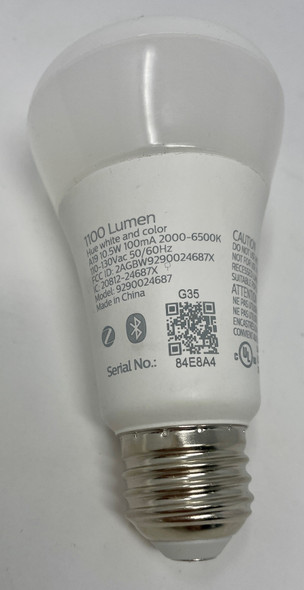 PHILIPS HUE WHITE COLOR 75W 1100 LUMEN SMART BULB - WHITE
