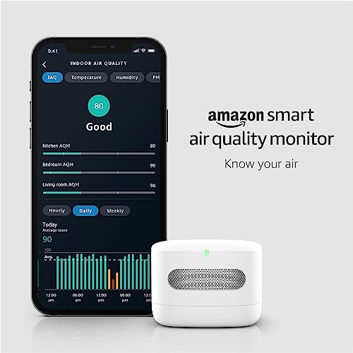 AMAZON SMART AIR QUALITY MONITOR KNOW YOUR AIR WORKS WITH ALEXA WHITE