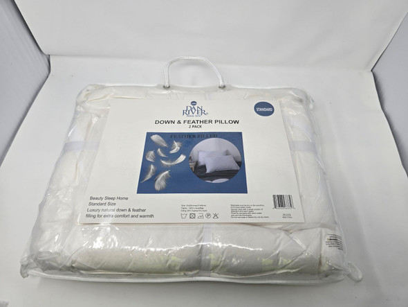 DAN RIVER FEATHER DOWN PILLOW PAIRS - WHITE New