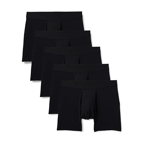 AMAZON ESSENTIALS MEN'S SUPER SOFT MODAL BOXER BRIEFS, SIZE: MEN XXL - BLACK New