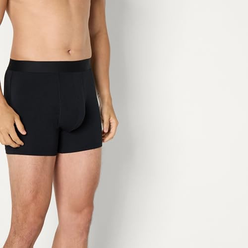 AMAZON ESSENTIALS MEN'S SUPER SOFT MODAL BOXER BRIEFS, SIZE: MEN XXL - BLACK New