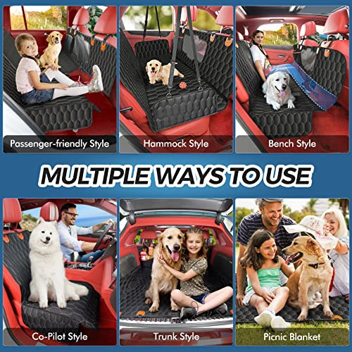 CHUMAJOR 6-IN-1 DOG CAR SEAT COVER 60/40 SPLIT 100% WATERPROOF GD093 - BLACK