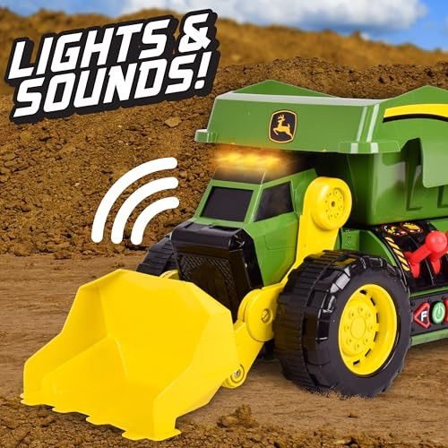 JOHN DEERE MOTORIZED DIG RIG 2-IN-1 DUMP TRUCK FRONT LOADER 470273 - GREEN New