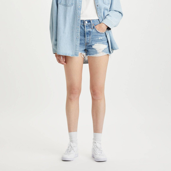 LEVI'S 501 ORIGINAL FIT HIGH-RISE JEAN SHORTS  REGULAR FIT SIZE 16W - QUIET RIOT New