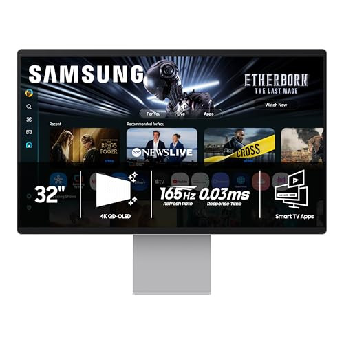 SAMSUNG 32” OLED M9 SMART MONITOR 4K QD-OLED 165HZ 0.03MS LS32FM902SNXZA - GRAY