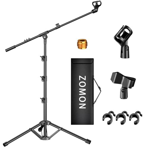 ZOMON MICROPHONE STAND TRIPOD BOOM ARM FLOOR MIC STAND M-2 - BLACK