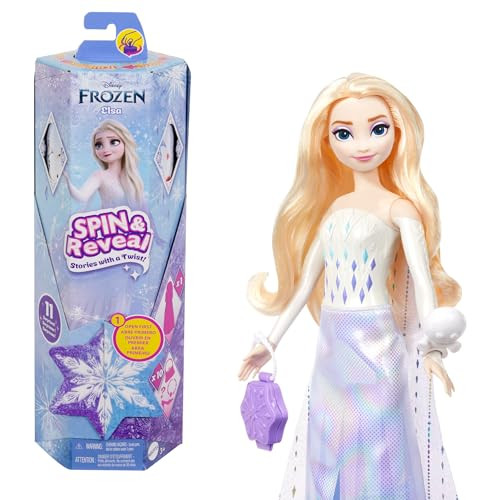 Disney Frozen Elsa Fashion Doll Set, Spin & Reveal with 11 Surprises